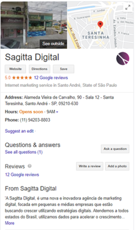 google meu negocio sagitta digital